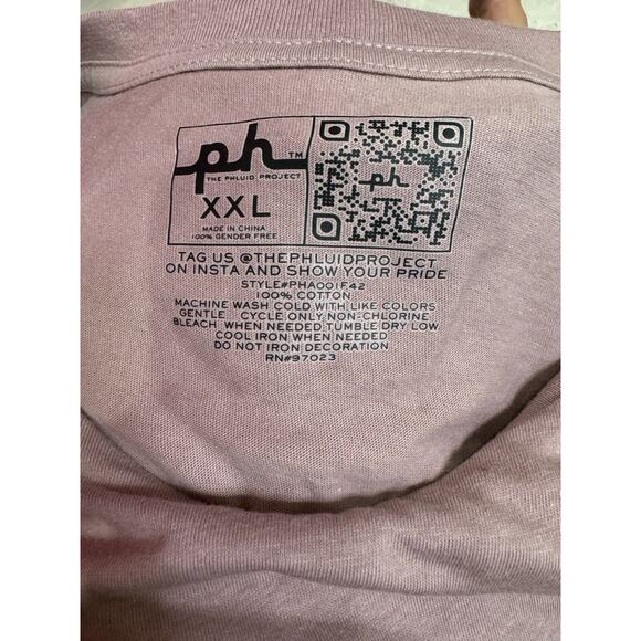 Phluid Project XXL‎ T-Shirt Pink Life Healing Nature Harmony 100% Cotton Unisex - Picture 7 of 7